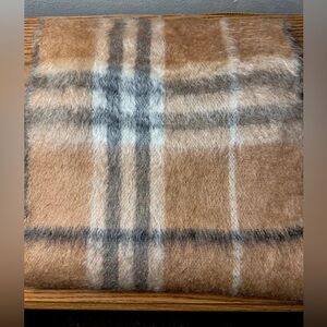 BURBERRY MOHAIR SILK CASHMERE CHECK SCARF